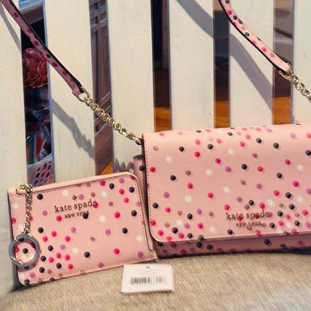 Kate Spade Mini Wallet w/ keychain & zipper. NWT - Picture 4 of 4